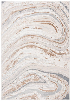 Safavieh Aura Power Loomed Geometric Area Rug Neutral Tones for Modern Living Spaces Beige 6'-0" x 9'-0" AUA204B-6