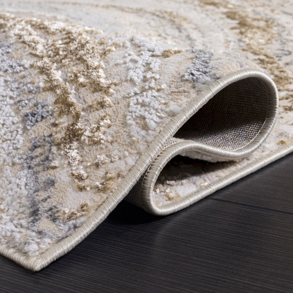 Safavieh Aura Power Loomed Geometric Area Rug Neutral Tones for Modern Living Spaces Beige 6'-0" x 9'-0" AUA204B-6