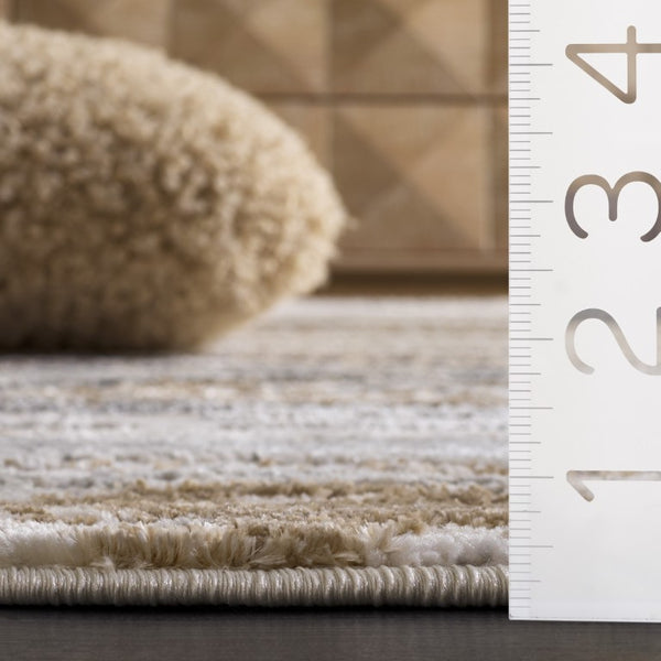 Safavieh Aura Power Loomed Geometric Area Rug Neutral Tones for Modern Living Spaces Beige 6'-0" x 9'-0" AUA204B-6