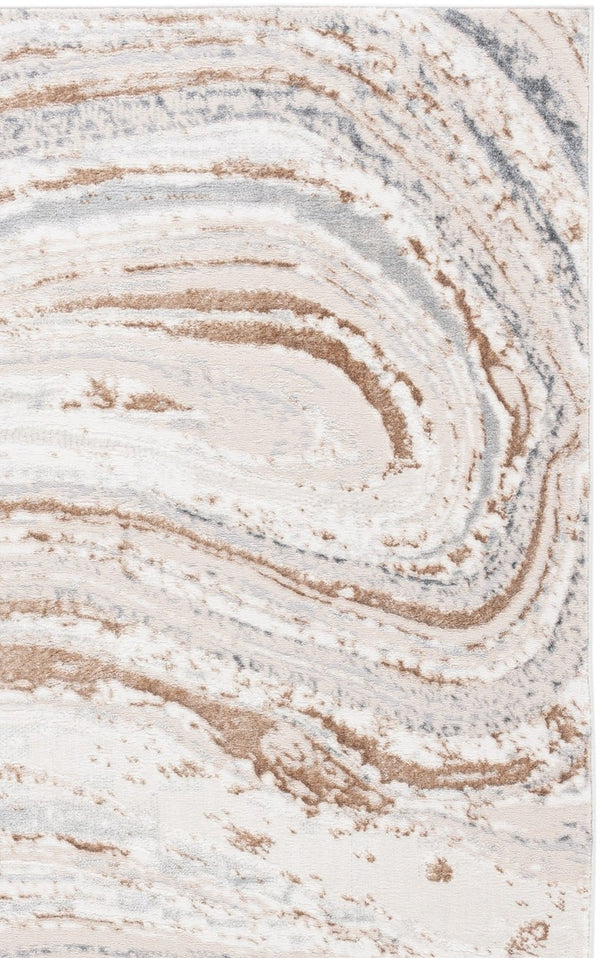 Safavieh Aura Power Loomed Geometric Area Rug Neutral Tones for Modern Living Spaces Beige 6'-0" x 9'-0" AUA204B-6