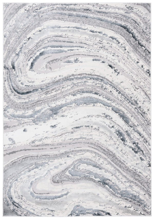 Safavieh Aura Power Loomed Geometric Area Rug Neutral Tones for Modern Living Spaces Off-White 5'-3" x 7'-0" AUA204F-5