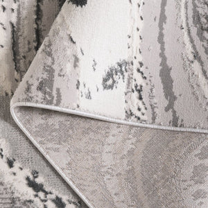 Safavieh Aura Power Loomed Geometric Area Rug Neutral Tones for Modern Living Spaces Off-White 5'-3" x 7'-0" AUA204F-5