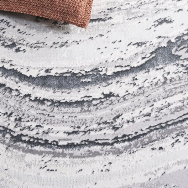 Safavieh Aura Power Loomed Geometric Area Rug Neutral Tones for Modern Living Spaces Off-White 5'-3" x 7'-0" AUA204F-5