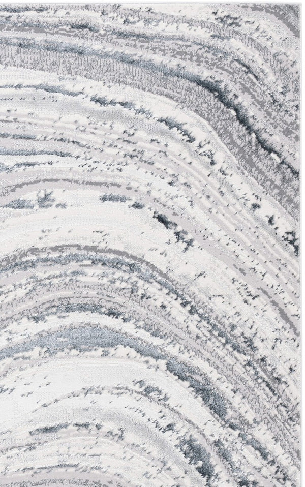 Safavieh Aura Power Loomed Geometric Area Rug Neutral Tones for Modern Living Spaces Off-White 5'-3" x 7'-0" AUA204F-5