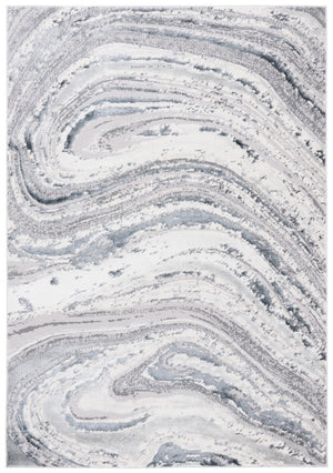 Safavieh Aura Power Loomed Geometric Area Rug Neutral Tones for Modern Living Spaces Off-White 6'-0" x 9'-0" AUA204F-6