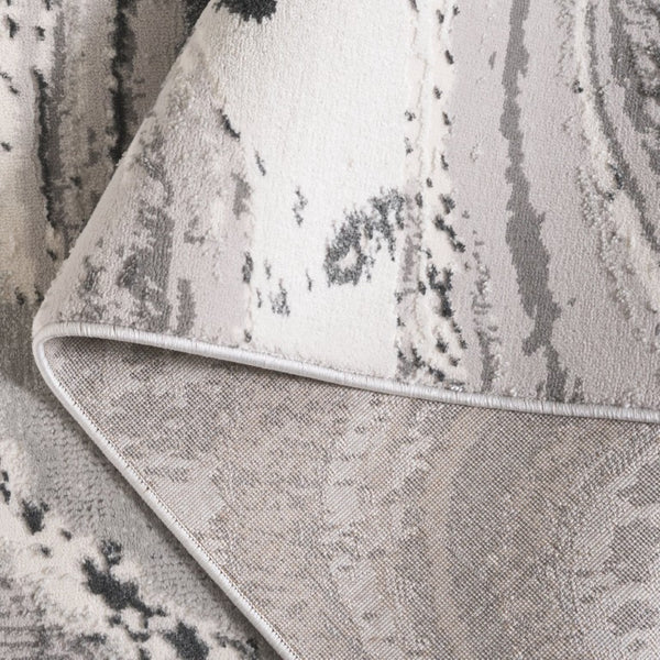 Safavieh Aura Power Loomed Geometric Area Rug Neutral Tones for Modern Living Spaces Off-White 6'-0" x 9'-0" AUA204F-6