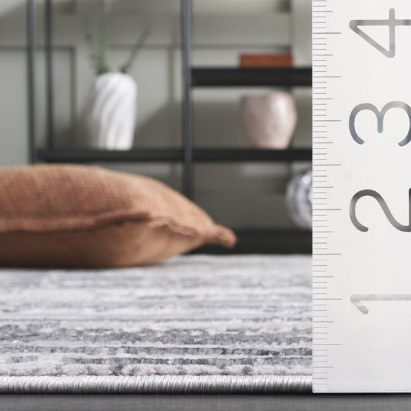 Safavieh Aura Power Loomed Geometric Area Rug Neutral Tones for Modern Living Spaces Off-White 6'-0" x 9'-0" AUA204F-6