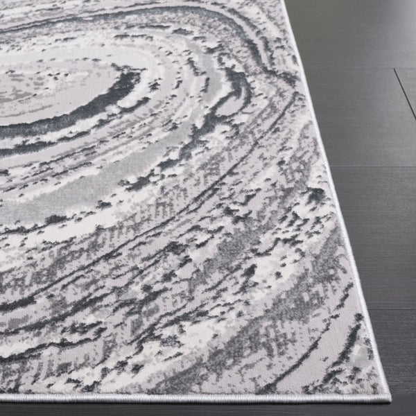 Safavieh Aura Power Loomed Geometric Area Rug Neutral Tones for Modern Living Spaces Off-White 6'-0" x 9'-0" AUA204F-6