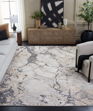Safavieh Aura 205B Beige/Grey Oval Rug 7X10 Ft — Low-Profile Power-Loomed Turkish Blend For Modern Living Spaces AUA205B-7