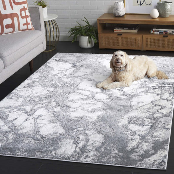 Safavieh Aura Power Loomed Turkish Blended Fiber Area Rug for Modern Neutral Living Spaces Gray AUA205F-5