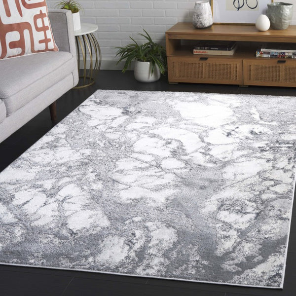 Safavieh Aura Power Loomed Turkish Blended Fiber Area Rug for Modern Neutral Living Spaces Gray AUA205F-5