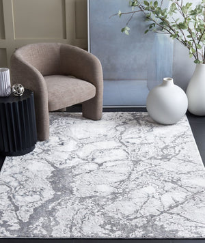 Safavieh Aura Power Loomed Turkish Blended Fiber Area Rug for Modern Neutral Living Spaces Gray AUA205F-5