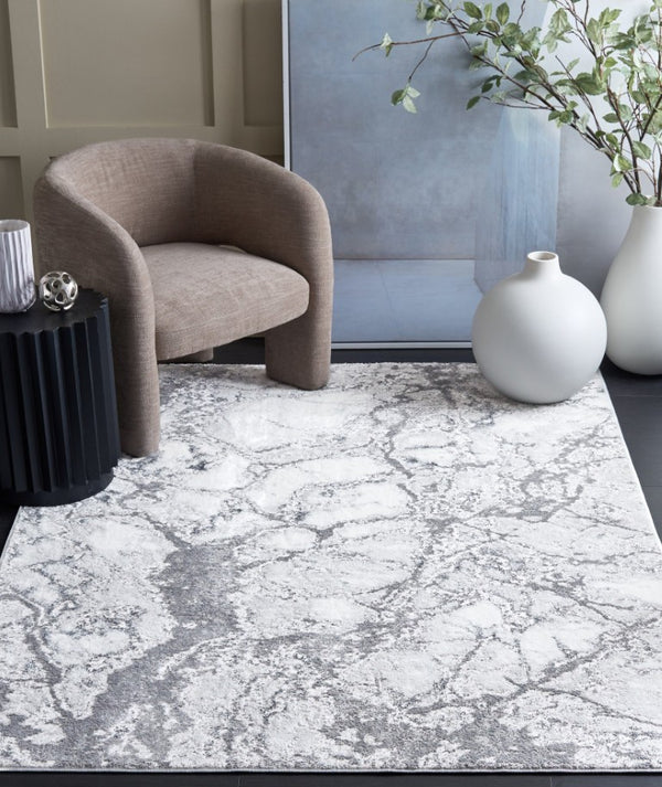 Safavieh Aura Power Loomed Turkish Blended Fiber Area Rug for Modern Neutral Living Spaces Gray AUA205F-5