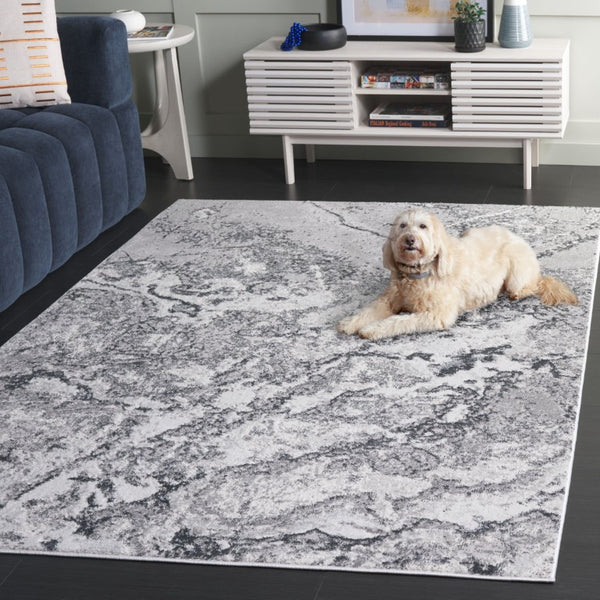 Safavieh Aura Power Loomed Area Rug Neutral Modern Pattern for Living Room or Bedroom Gray AUA206F-5