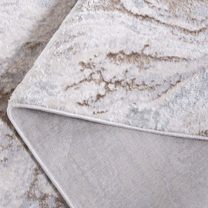 Safavieh Aura Oval 7X10 Beige Grey-Ivory Rug — Power-Loomed Low-Profile Contemporary Area Rug, Durable Elegance AUA207B-7