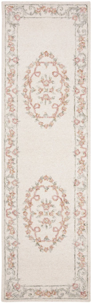 Safavieh Aubusson Hand Tufted Wool Floral Rug Old World Ivory Blush Living Room Accent 2'-3" x 12'-0" AUB102A-212