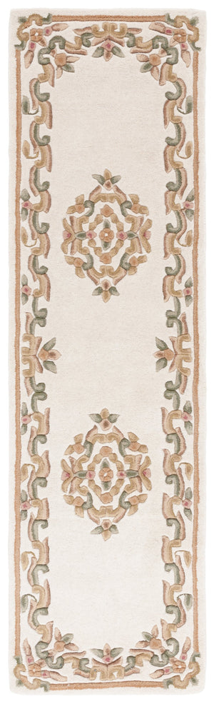 Safavieh Aubusson Hand-tufted Area Rug – Luxurious Ivory & Green Floral Design, Crafted For Timeless Elegance Ivory ,Green 80% Wool,20% Cotton Aub301a-28