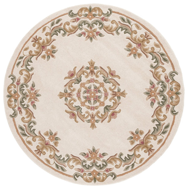 Safavieh Aubusson Hand-tufted Area Rug – Luxurious Ivory & Green Floral Design, Crafted For Timeless Elegance Ivory ,Green 80% Wool,20% Cotton Aub301a-28