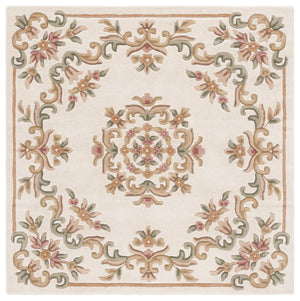 Safavieh Aubusson Hand-tufted Area Rug – Luxurious Ivory & Green Floral Design, Crafted For Timeless Elegance Ivory ,Green 80% Wool,20% Cotton Aub301a-28