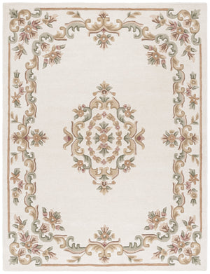 Safavieh Aubusson Hand-tufted Area Rug – Luxurious Ivory & Green Floral Design, Crafted For Timeless Elegance Ivory ,Green 80% Wool,20% Cotton Aub301a-28