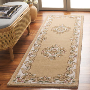 Safavieh Aubusson Hand-tufted Area Rug – Luxurious Ivory & Green Floral Design, Crafted For Timeless Elegance Beige ,Ivory 80% Wool,20% Cotton Aub301b-8