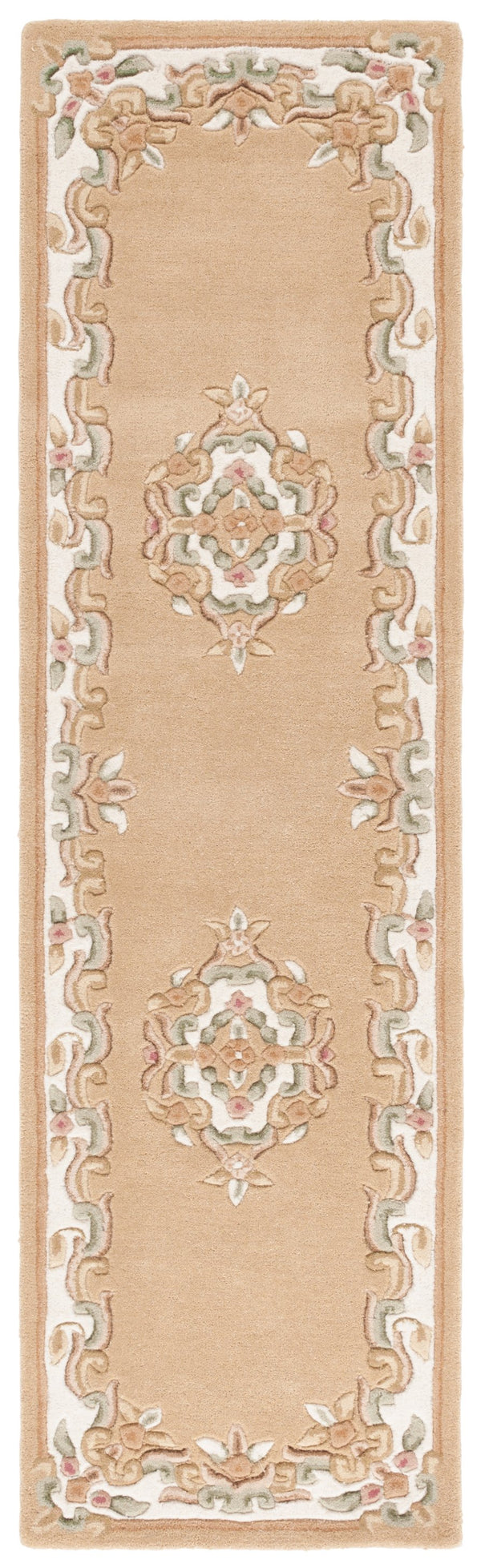Safavieh Aubusson Hand-tufted Area Rug – Luxurious Ivory & Green Floral Design, Crafted For Timeless Elegance Beige ,Ivory 80% Wool,20% Cotton Aub301b-8