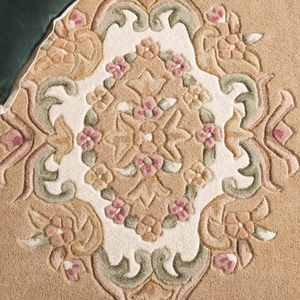 Safavieh Aubusson Hand-tufted Area Rug – Luxurious Ivory & Green Floral Design, Crafted For Timeless Elegance Beige ,Ivory 80% Wool,20% Cotton Aub301b-8