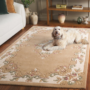 Safavieh Aubusson Hand-tufted Area Rug – Luxurious Ivory & Green Floral Design, Crafted For Timeless Elegance Beige ,Ivory 80% Wool,20% Cotton Aub301b-8