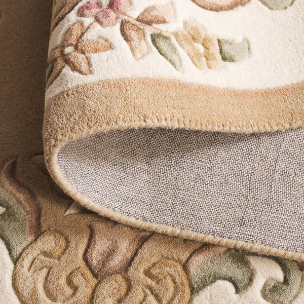 Safavieh Aubusson Hand-tufted Area Rug – Luxurious Ivory & Green Floral Design, Crafted For Timeless Elegance Beige ,Ivory 80% Wool,20% Cotton Aub301b-8