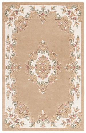 Safavieh Aubusson Hand-tufted Area Rug – Luxurious Ivory & Green Floral Design, Crafted For Timeless Elegance Beige ,Ivory 80% Wool,20% Cotton Aub301b-8
