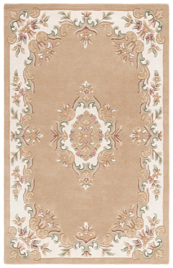 Safavieh Aubusson Hand-tufted Area Rug – Luxurious Ivory & Green Floral Design, Crafted For Timeless Elegance Beige ,Ivory 80% Wool,20% Cotton Aub301b-8