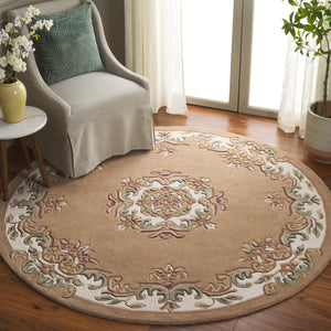 Safavieh Aubusson Hand-tufted Area Rug – Luxurious Ivory & Green Floral Design, Crafted For Timeless Elegance Beige ,Ivory 80% Wool,20% Cotton Aub301b-8