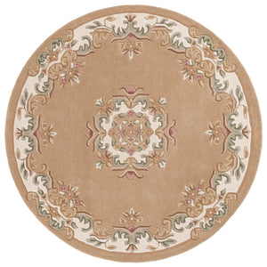 Safavieh Aubusson Hand-tufted Area Rug – Luxurious Ivory & Green Floral Design, Crafted For Timeless Elegance Beige ,Ivory 80% Wool,20% Cotton Aub301b-8