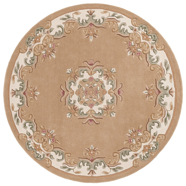 Safavieh Aubusson Hand-tufted Area Rug – Luxurious Ivory & Green Floral Design, Crafted For Timeless Elegance Beige ,Ivory 80% Wool,20% Cotton Aub301b-8