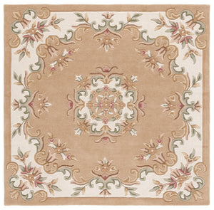 Safavieh Aubusson Hand-tufted Area Rug – Luxurious Ivory & Green Floral Design, Crafted For Timeless Elegance Beige ,Ivory 80% Wool,20% Cotton Aub301b-8