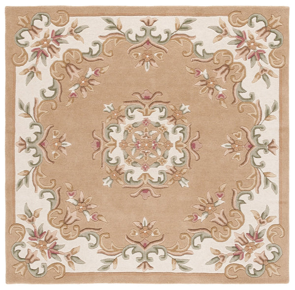 Safavieh Aubusson Hand-tufted Area Rug – Luxurious Ivory & Green Floral Design, Crafted For Timeless Elegance Beige ,Ivory 80% Wool,20% Cotton Aub301b-8