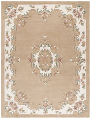 Safavieh Aubusson Hand-tufted Area Rug – Luxurious Ivory & Green Floral Design, Crafted For Timeless Elegance Beige ,Ivory 80% Wool,20% Cotton Aub301b-8