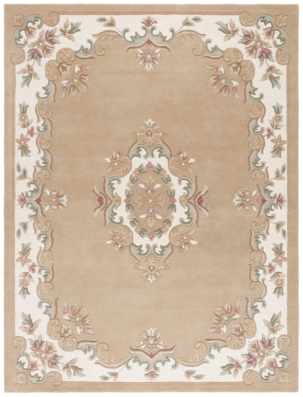 Safavieh Aubusson Hand-tufted Area Rug – Luxurious Ivory & Green Floral Design, Crafted For Timeless Elegance Beige ,Ivory 80% Wool,20% Cotton Aub301b-8