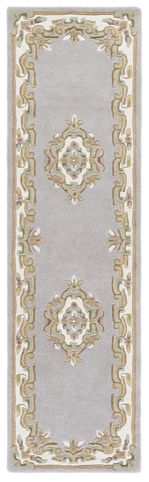 Safavieh Aubusson Hand Tufted Area Rug In Grey And Ivory - Timeless Elegance For Any Home Décor Style Grey ,Ivory 80% Wool,20% Cotton Aub301f-3