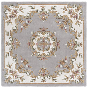 Safavieh Aubusson Hand Tufted Area Rug In Grey And Ivory - Timeless Elegance For Any Home Décor Style Grey ,Ivory 80% Wool,20% Cotton Aub301f-3