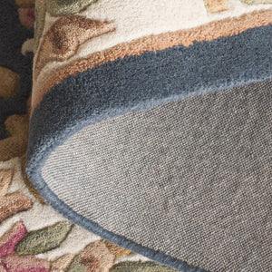 Safavieh Aubusson Elegant Hand-tufted Runner Rug In Grey And Ivory - Timeless Design For Any Space Dark Blue ,Ivory 80% Wool,20% Cotton Aub301l-5