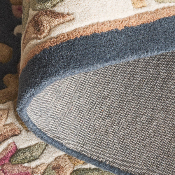 Safavieh Aubusson Elegant Hand-tufted Runner Rug In Grey And Ivory - Timeless Design For Any Space Dark Blue ,Ivory 80% Wool,20% Cotton Aub301l-5