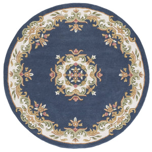 Safavieh Aubusson Elegant Hand-tufted Runner Rug In Grey And Ivory - Timeless Design For Any Space Dark Blue ,Ivory 80% Wool,20% Cotton Aub301l-6r