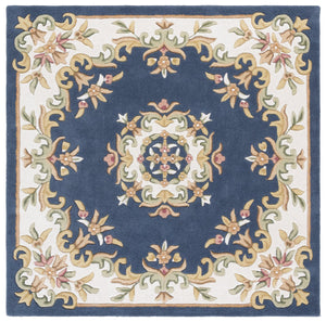Safavieh Aubusson Elegant Hand-tufted Runner Rug In Grey And Ivory - Timeless Design For Any Space Dark Blue ,Ivory 80% Wool,20% Cotton Aub301l-6sq