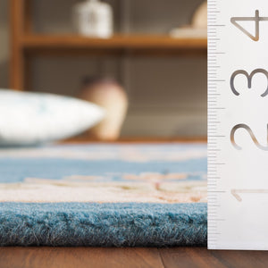 Safavieh Aubusson Hand-tufted Area Rug – Luxurious Ivory & Green Floral Design, Crafted For Timeless Elegance Blue ,Ivory 80% Wool,20% Cotton Aub301m-5