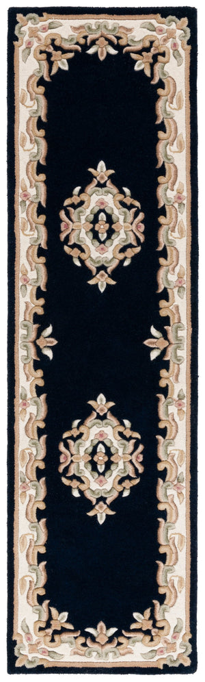 Safavieh Aubusson Hand-tufted Area Rug – Luxurious Ivory & Green Floral Design, Crafted For Timeless Elegance Navy ,Ivory 80% Wool,20% Cotton Aub301n-6r
