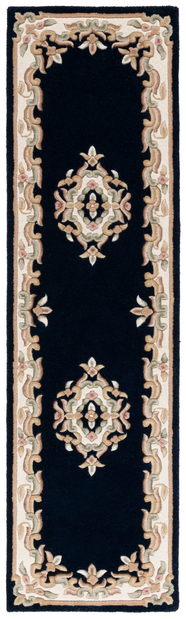 Safavieh Aubusson Hand-tufted Area Rug – Luxurious Ivory & Green Floral Design, Crafted For Timeless Elegance Navy ,Ivory 80% Wool,20% Cotton Aub301n-6r