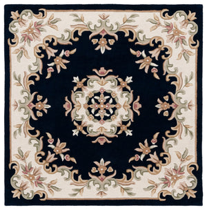 Safavieh Aubusson Hand-tufted Area Rug – Luxurious Ivory & Green Floral Design, Crafted For Timeless Elegance Navy ,Ivory 80% Wool,20% Cotton Aub301n-6r