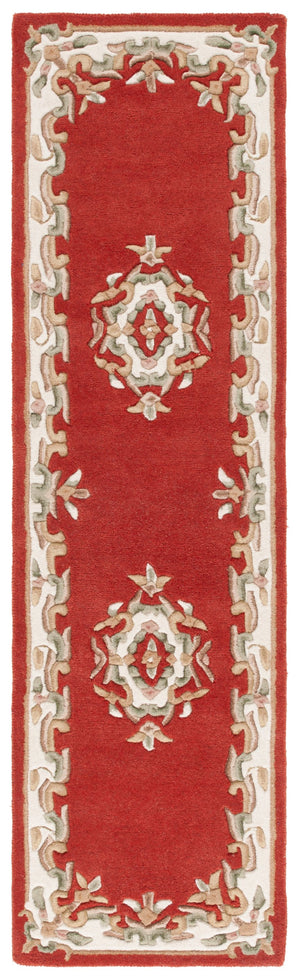Safavieh Aubusson Hand-tufted Area Rug – Luxurious Ivory & Green Floral Design, Crafted For Timeless Elegance Rust ,Ivory 80% Wool,20% Cotton Aub301p-4