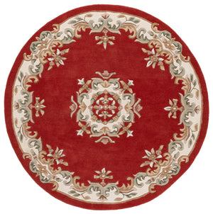 Safavieh Aubusson Hand-tufted Area Rug – Luxurious Ivory & Green Floral Design, Crafted For Timeless Elegance Rust ,Ivory 80% Wool,20% Cotton Aub301p-4